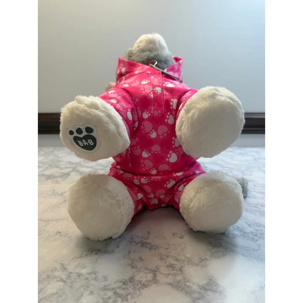 Build A Bear Promise Pets Grey White Cat Heterochromia Blue Yellow Eyes Pink PJs
